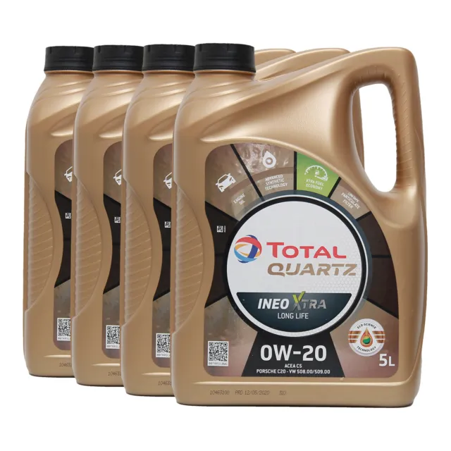 TOTAL Quartz Ineo Xtra Longlife SAE 0W-20 Motorenöl VW 508 00, 509 00, 4x5 Liter