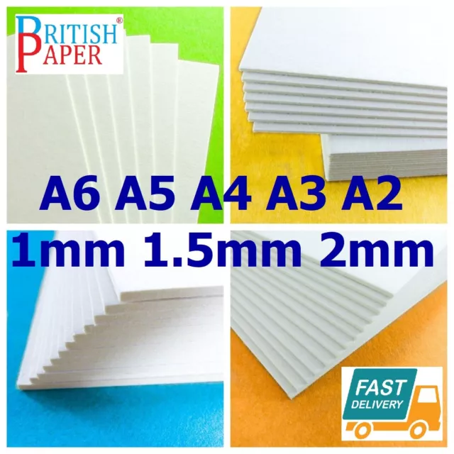 A6 A5 A4 A3 A2 White Backing Board Craft Card Thick Paper Greyboard Cardboard Mm 3