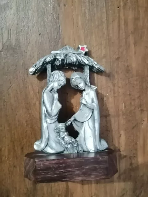 Statuetta Nativita' - Peltro - Cesellato A Mano - Made In Italy