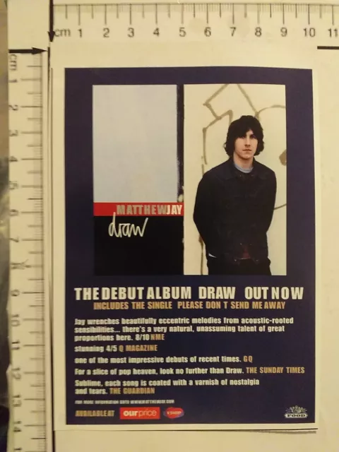 ☆☆ Matthew Jay Draw Debut Cd Mc Lp Mag Rare Advert Cutting ☆☆