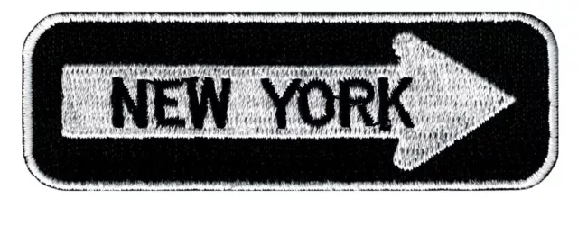 NEW YORK ONE-WAY SIGN EMBROIDERED IRON-ON PATCH applique STATE SOUVENIR ROAD