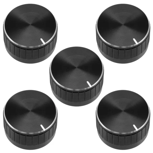 5pcs 30x17mm Aluminium Volume Potentiomètre Bouton rotatif arbre moleté noir