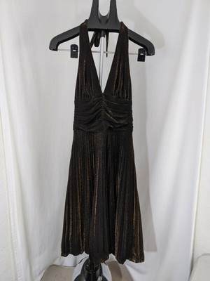 Cache Halter Dress Sz 4 Shimmery Copper Marilyn Monroe look