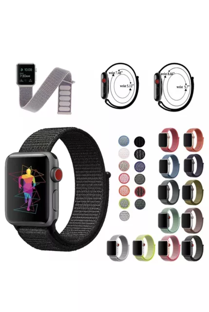 Cinturino cinturino orologio sportivo in nylon tessuto ad anello sportivo per Apple Watch Series SE 7/6/5/4