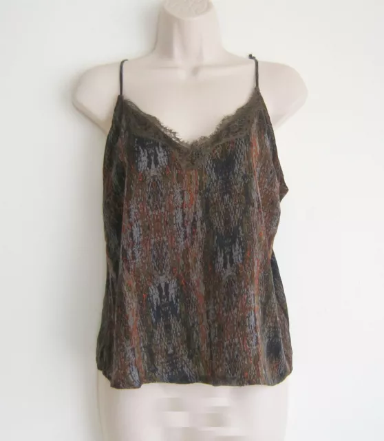 Urban Outfitters Out From Under Spaghetti Strap Olive Lace Trim Cami Top Size S