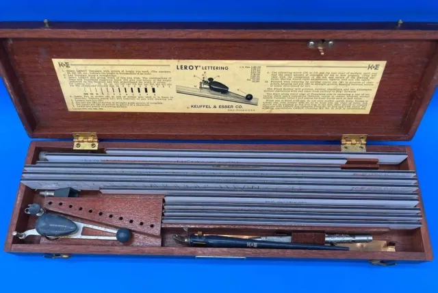 Vintage Drafting Lettering set, K&E Leroy complete set, includes ink and  pens, full set and case restored condition, FREE SHIPPING