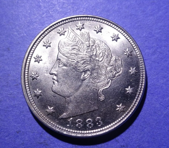 1883 No Cents Liberty V Nickel  Choice BU