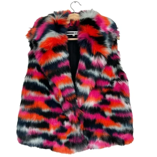 McQ Alexander McQueen Jacket Womens Faux Fur Gilet Vest MulticolorSize XS