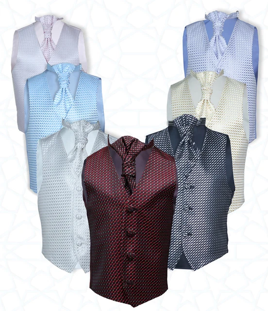 Set Fazzoletti Cravatta Gilet Formale Ragazzi Ballo Matrimonio Comunione Battesimo