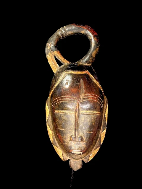 African mask antiques tribal Face vintage African Mask with unique Baule -6295
