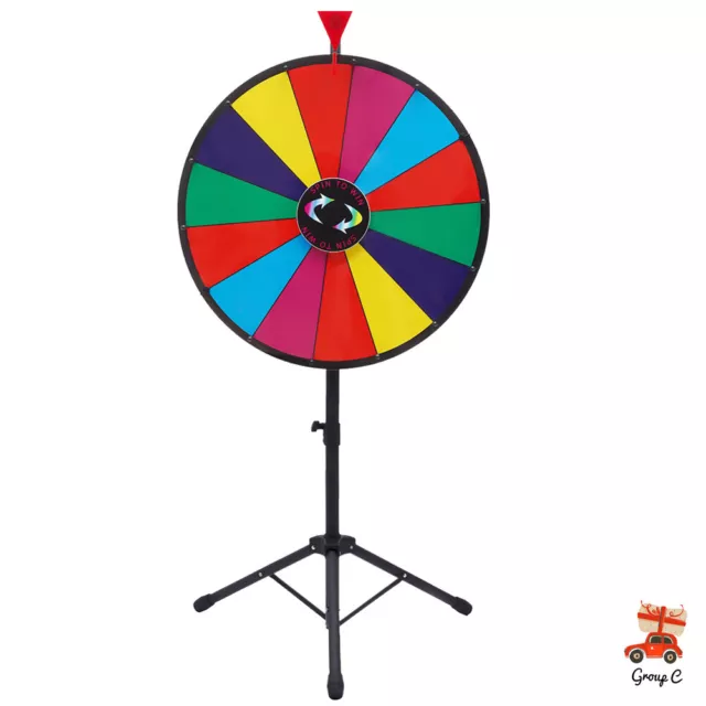 Adjustable 24" Prize Wheel Dry Erase Wheel of Fittune Spinning Wheel 14 Slots