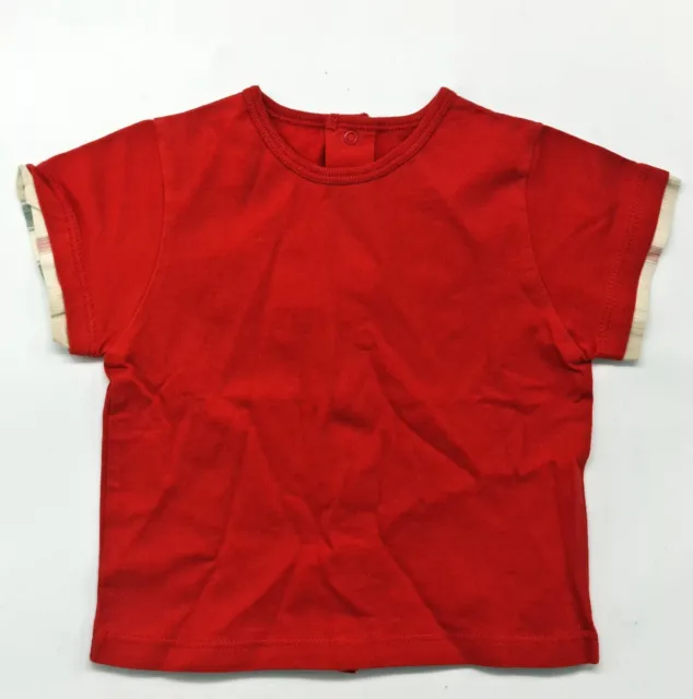 Original Baby Designer Kurzarm Shirt von Burberry Größe 9M 68 74 Rot
