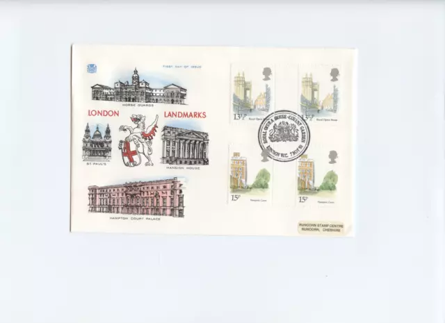 1980 London Landmarks 13p 15p Royal Opera House francobollo Stuart copertina primo giorno