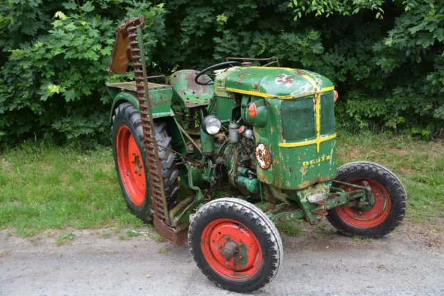 Deutz F1L 514/1 Traktor Oldtimer mit Mähwerk und original Patina