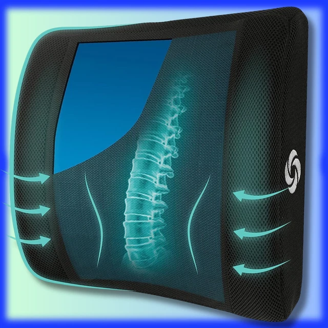 Cooling Gel Lower Back Lumbar Support Pillow Pain Relief Memory Foam Office Car