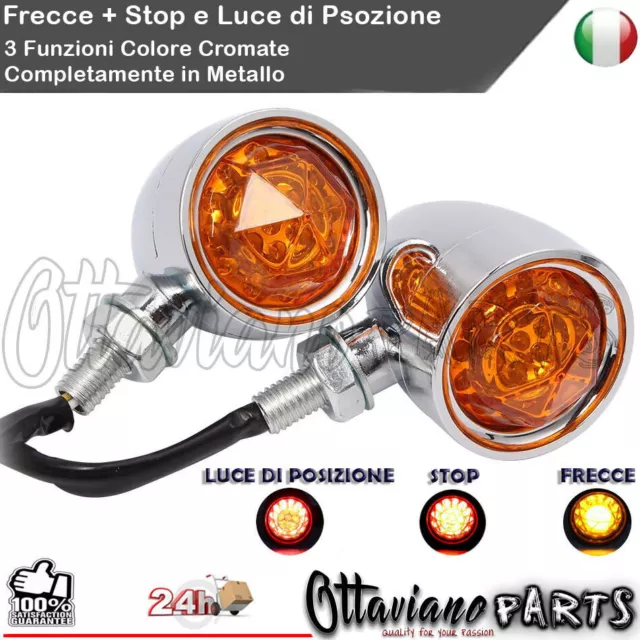 2 Frecce Led Moto Con Luce Stop Integrata Per Ducati Yamaha Suzuki Honda Ktm H34