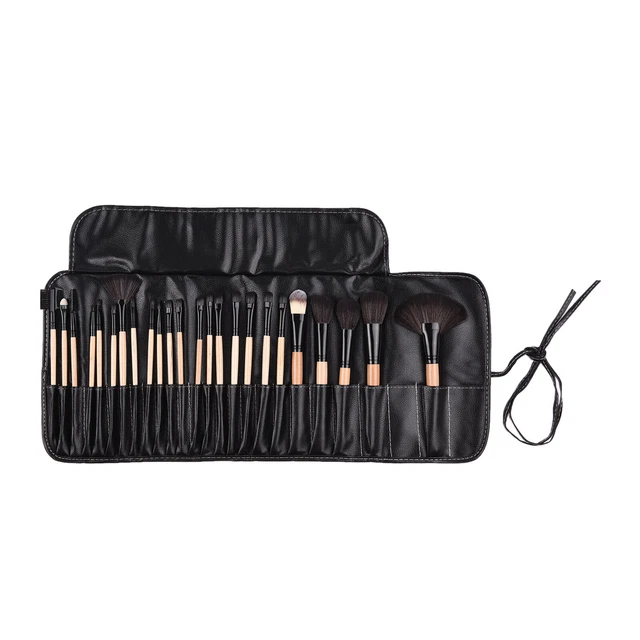 24 pz Trucco Pennello Moda Signora Polvere Eyeliner Ombretto con Nero Bolso D8U4