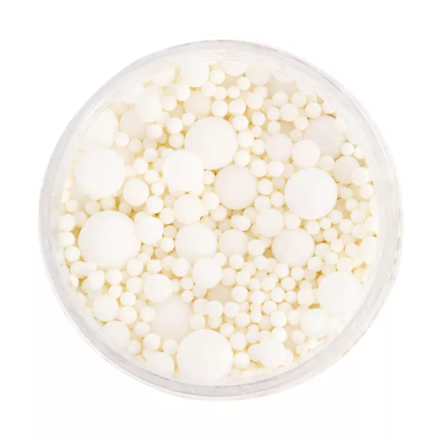 Sprinks White Bubble Bubble Edible Sprinkles Cake Cupcake Cookie Decoration 65g