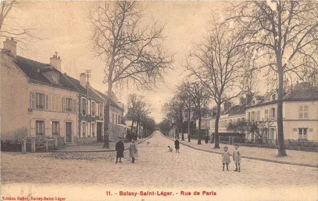 Cpa 94 Boissy Saint Leger Rue De Paris