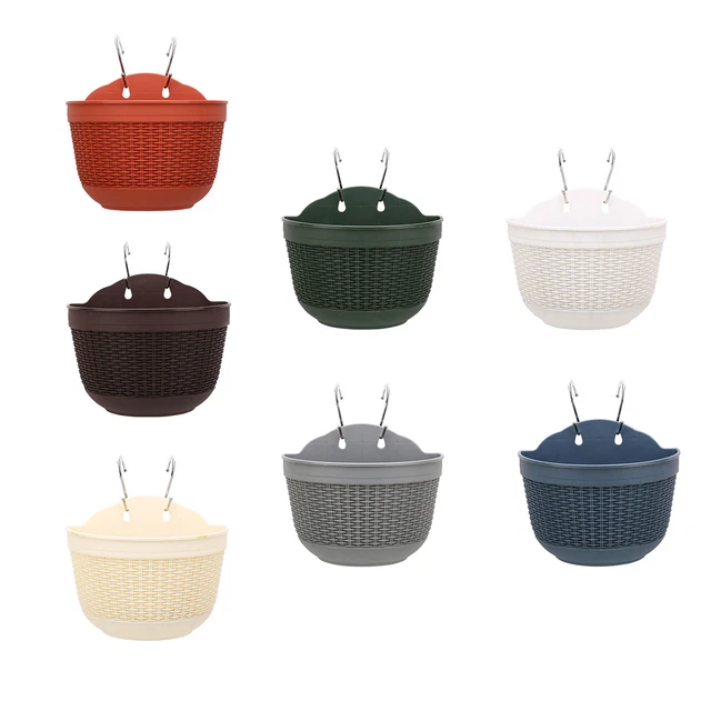 Flowers Basket Plant Pots Holder Wall Hanging Mounted Home Garden Planter Decor