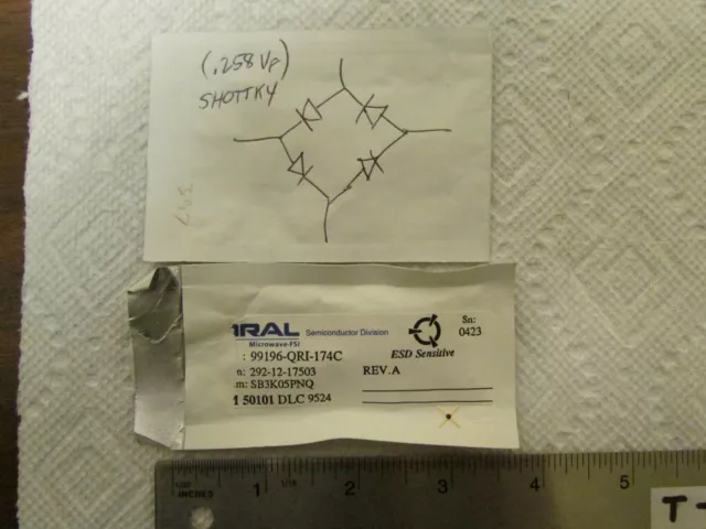 Loral Schottky RF Microwave Mixer Diode Quad 292-12-17503 New