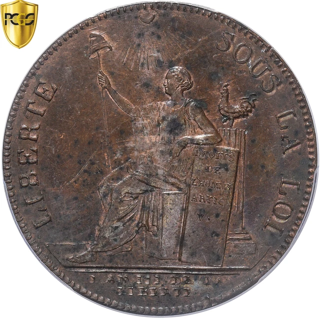 [#868268] Münze, Frankreich, Monneron à la Liberté, 2 Sols, 1791, Birmingham, PC