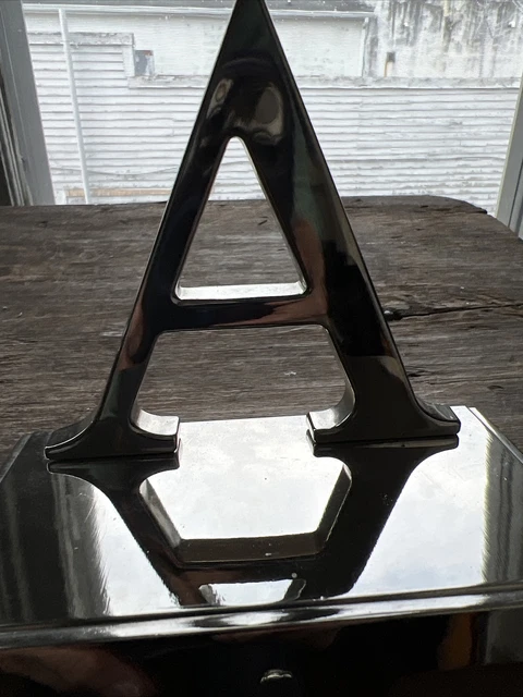 A Initial Letter Monogram Stocking Holder Hook Hanger Mantle Shiny Silver Metal