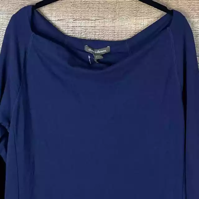 Tommy Bahama Aldwyn Cowl Dress Long Sleeve Ocean Deep Blue Size Medium NWT 2