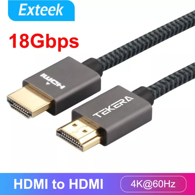 HDMI to HDMI Male to Male UltraThin 4K@60Hz 18Gbps HighSpeed Cable with Ethernet