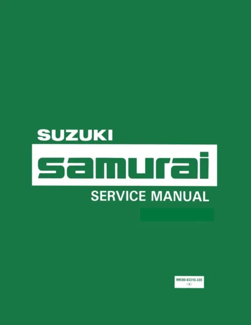 1985-1995 Suzuki Samurai Manuale di Manutenzione/Assistenza (Inglese)