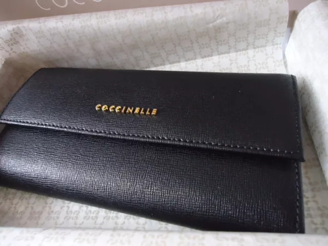 Coccinelle Leather Continental Purse - Black - Bnib