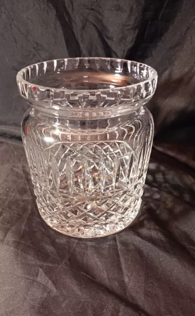 Vintage Waterford Crystal "MAEVE" CUT Biscuit Barrel Cookie Jar 6" NO Lid EUC