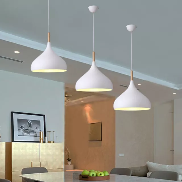 3X Wood Pendant Light Bar Lamp Kitchen Chandelier Lighting Modern Ceiling Lights