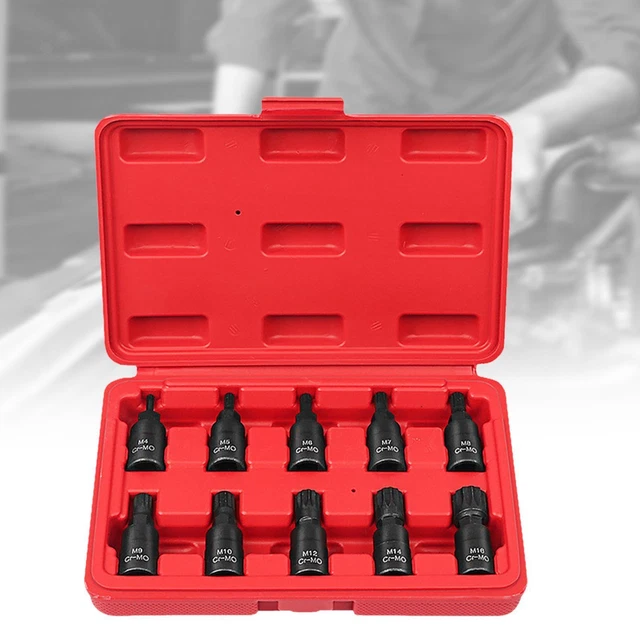 Coffret De 47 Douilles à Choc 3/8 Pouces Métrique - Jeu D'outils Mécanique Durable