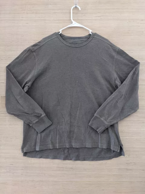 IZOD Mens Shirt Brown XL Long Sleeve Crew Neck Thermal Cotton Casual