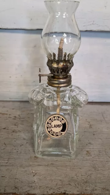 Vintage Glass Oil Lamp Candy Container