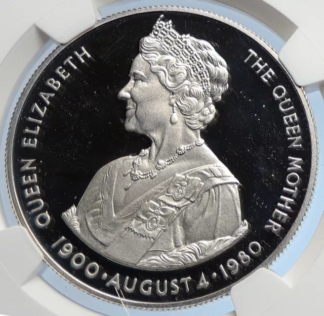 1980 FALKLAND ISLANDS Elizabeth II 80th Y Proof Silver 50 Pence Coin NGC i105874