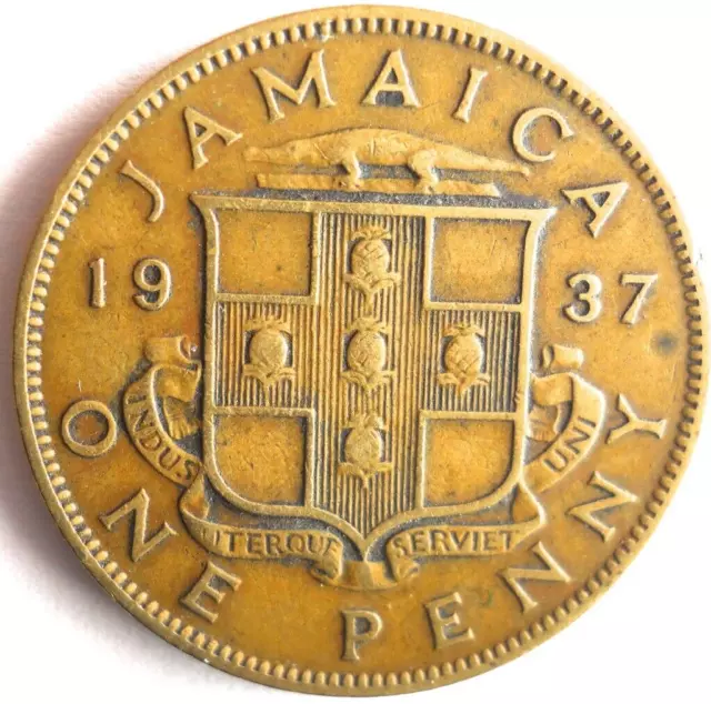 1937 JAMAICA FARTHING - Hard to Find Low Mintage Coin - Lot #A27