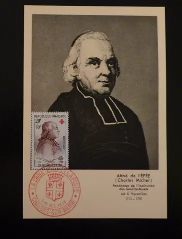 France Premier Jour Fdc Yvert 1226    Abbe De L'epee   20+10F   Chalons/M   1959