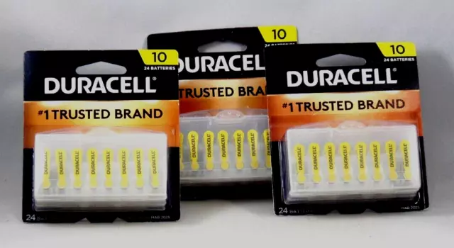 72 Paquete total de 3 Baterías para audífonos duracell DA10B24ZM Talla 10 Exp 03/2025