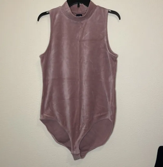 Gap Pink Velour Bodysuit Size Large