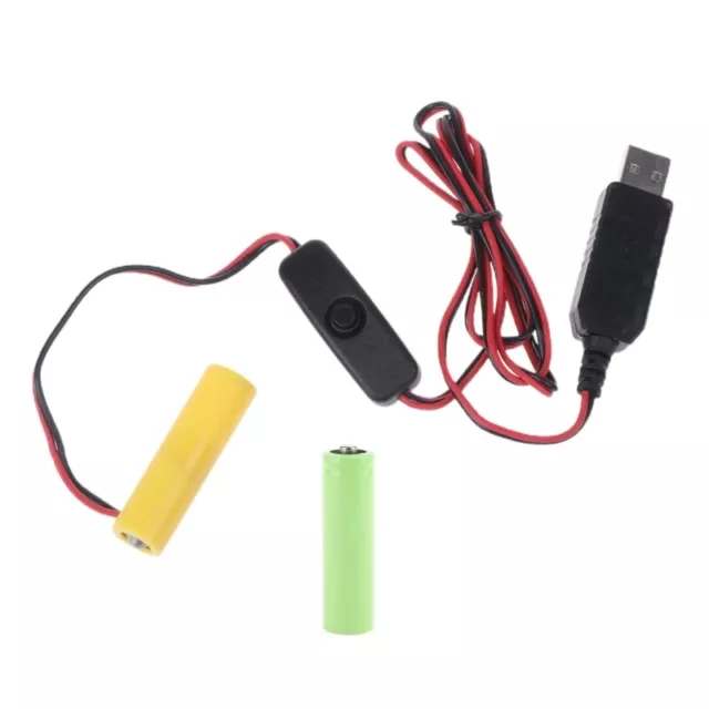 3V AA Battery Eliminator,USB Power Supply to 2pcs 1.5V Batteries Eliminate Cable