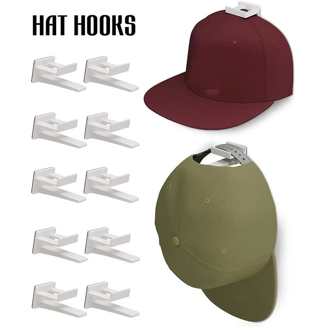 Baseball Cap Hat Rack Wall Door Hanger Holder Storage Organize 12 Hooks Adhesiv>