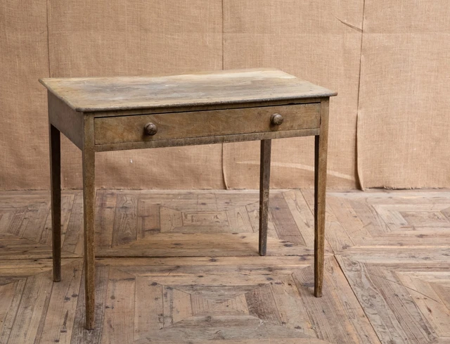 Antique Georgian 18th Century Painted Pine Faux Maple Side Lamp Occasional Table