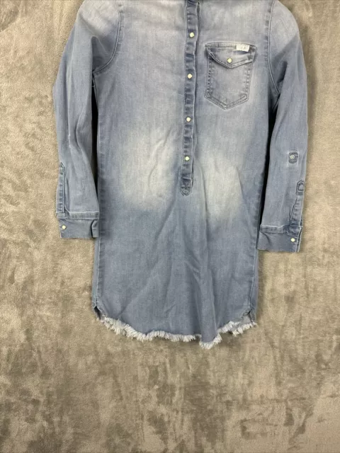 Seven 7 all mankind Denim Button Up Pearl snap Jean Long sleeve Sz Large 3