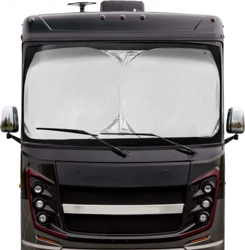 EcoNour RV Bus Windshield Sunshade with XXL (Best fit for RV), Silver-Black