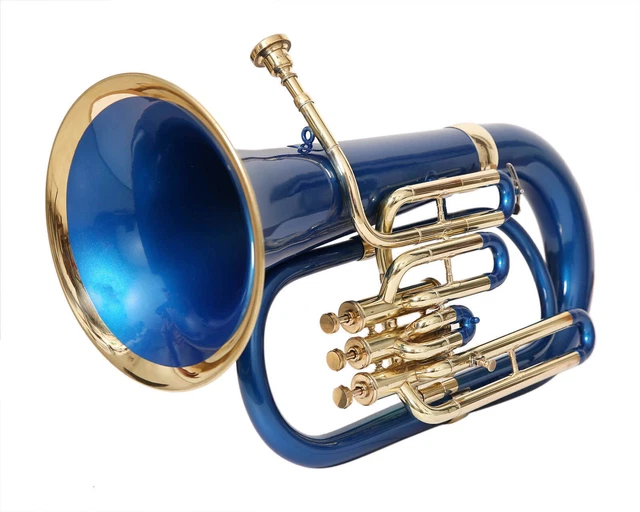 BRAND NEW BLUE BRASS FINISH Bb 3 VALVE EUPHONIUM+FREE HARD CASE+MOUTHPIECE