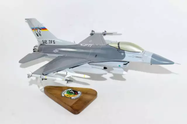 Lockheed Martin® F-16 Fighting Falcon®, 512th Fighter Squadron, 18" Mahogany