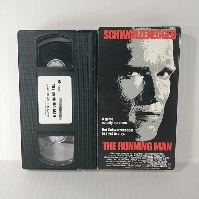 THE RUNNING MAN VHS Classic Scifi Action Thriller Arnold Schwarzenegger