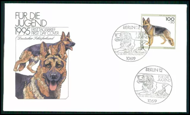 BRD FDC 1995 HUNDE SCHÄFERHUND GERMAN SHEPHERD CHIENS CANI PERROS DOGS m2733